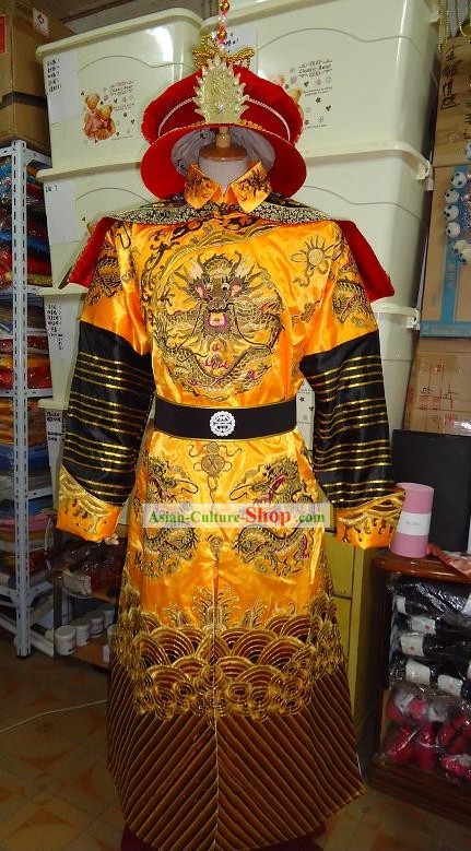 Qing Dynasty Kang Xi Emperor Costumes Complete Set