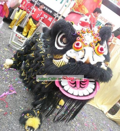 Top Cool Black Colour Lion Dance Costume Complete Set