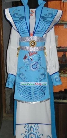 Chinese Classic Prince Blue Dragon Costume Complete Set
