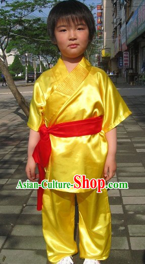 Traditional Chinese Embroidered Lotus Kung Fu Tai Chi Uniform for Kids
