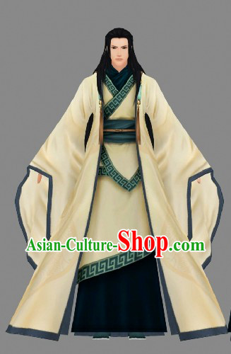 Chinese Classic Han Fu Clothing Complete Set for Men