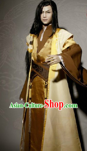 Ancient Chinese Swordsman Master Costume Complete Set for Men