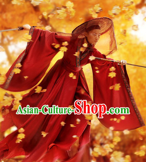 Ancient Chinese Swordsman Costumes and Hat