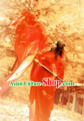 Classical Red Clothing with Long Trail