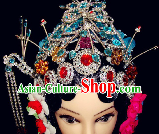 Traditional Chinese Dramatic Huadan Wig and Headpiece Set