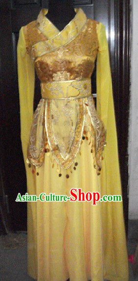 Gold Chinese Classical Dancing Costume for Women
