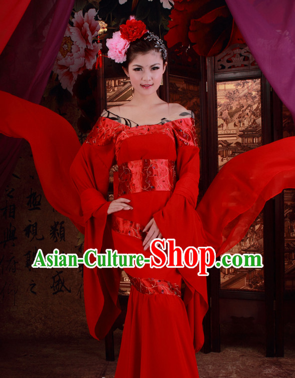 Chinese Classic Red Fish Tail Wedding Dress for Women