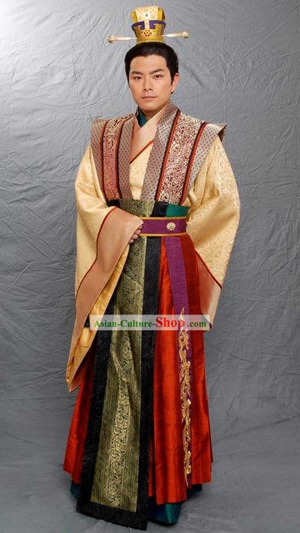 Ancient Chinese Prince Clothing and Coronet Complete Set
