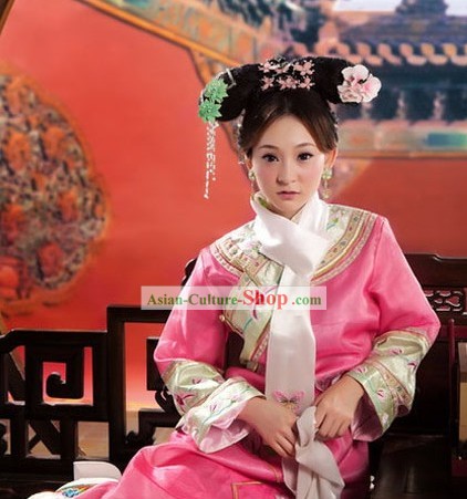 Ancient Chinese Qing Dynasty Princess Costume and Headwear