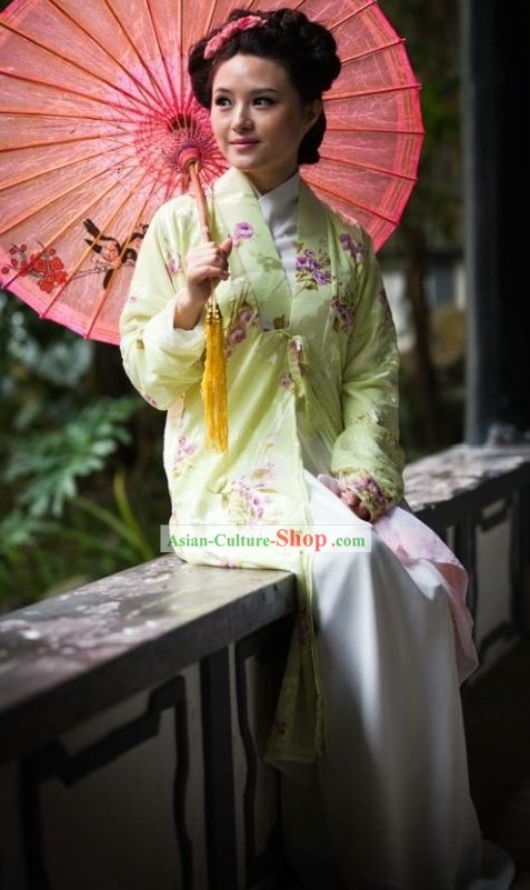 Traditional Chinese Women Flower Hanfu for Spring and Summer Wear