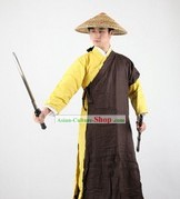 Ancient Chinese Knight Costume and Hat for Men