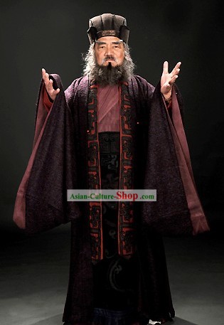 Three Kingdoms Dong Zhuo Costumes and Hair Accessories Complete Set