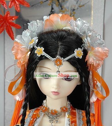 Ancient Chinese Palace Princess Hair Accessories and Long Wig
