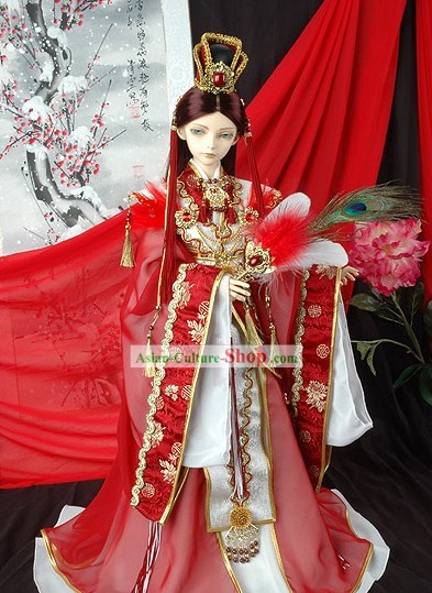 Ancient Chinese Imperial Prince Wedding Dress and Crown Complete Set