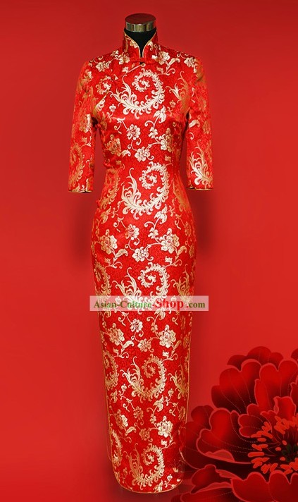 Chinese Classic Phoenix Tail Style Cheongsam for Women