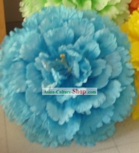 Chinese Blue Peony Flower Dance Umbrella