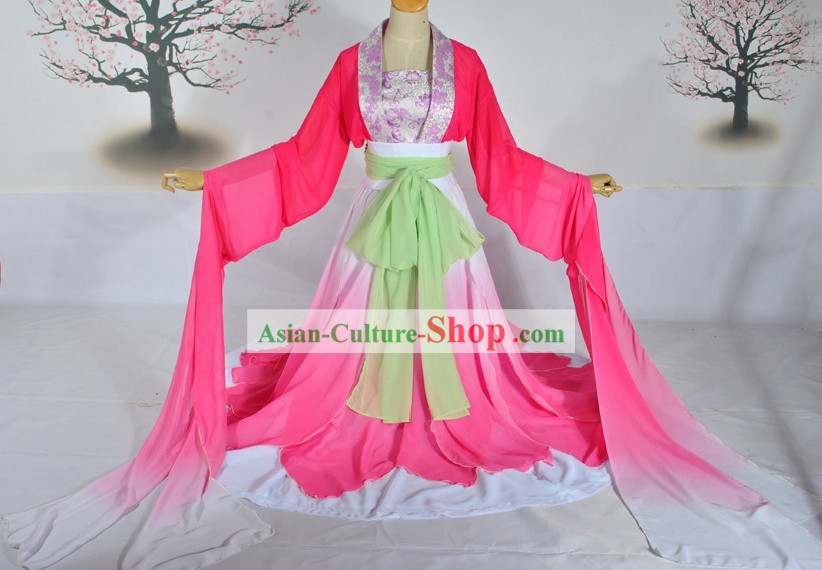 Ancient Chinese Color Transition Palace Dancing Costume Complete Set