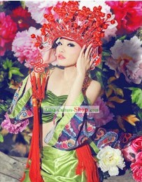 Chinese Red Wedding Phoenix Crown