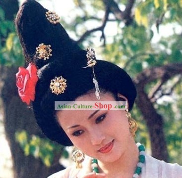 Tang Dynasty Yang Guifei Wig and Hair Accessories