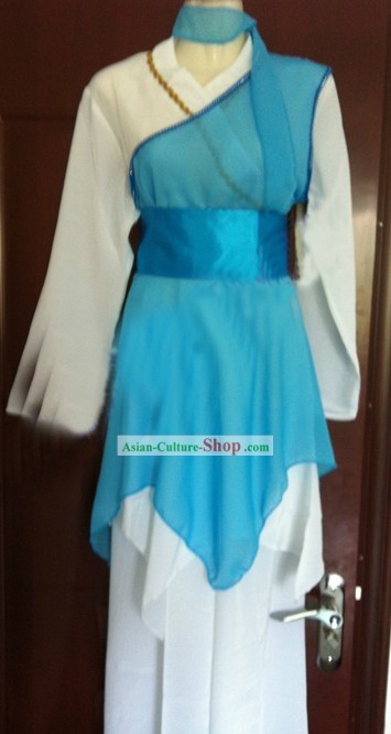 Blue Chinese Classic Dancing Costumes for Men