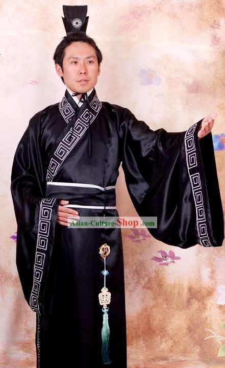 Ancient Chinese Government Official Clothing and Coronet for Men