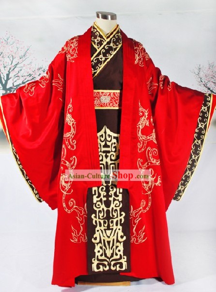 Chinese Classic Auspicious Bridegroom Han Fu Wedding Dress Complete Set