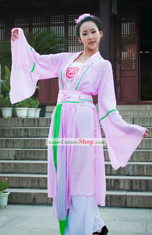 Chinese Classical Pink Dance Costumes for Women