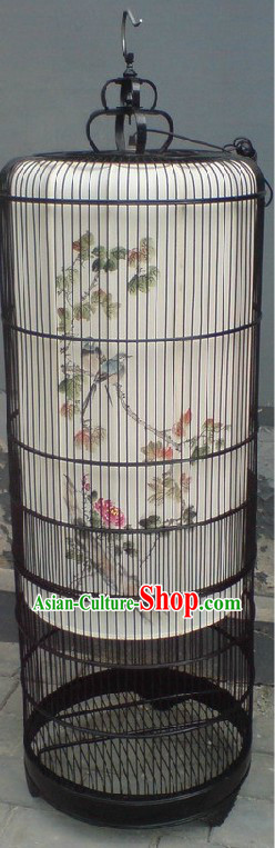 Ancient Antique Style Hand Painted Birdcage Lantern Set