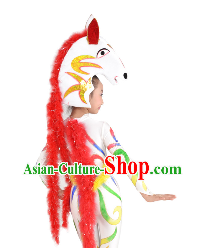 Chinese Horse Dance Costume and Head for Children