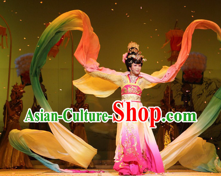 Ancient Chinese Li Yugang Four Beauties Opera Costumes and Hair Accessories Complete Set