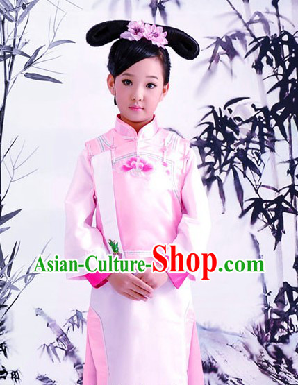 Traditional Chinese Pink Palace Dress and Headpiece for Women