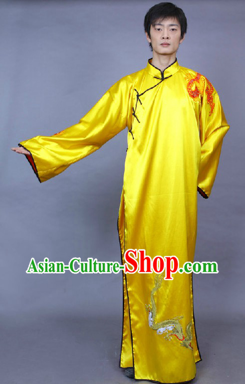 Traditional Chinese Long Dragon Robe for Men