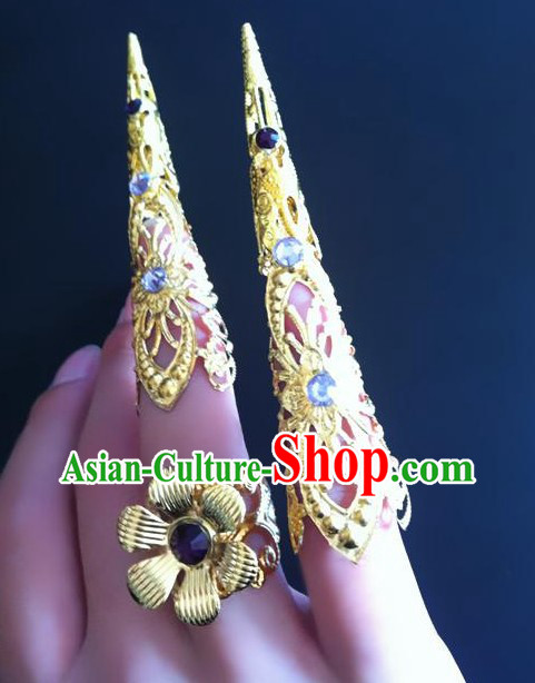 Ancient Chinese Empress Long Fingernails Accessories 10 Pieces Set