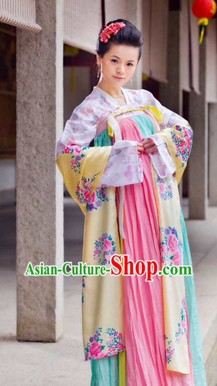 Ancient Chinese Tang Dynasty Clothing Complete Set for Women