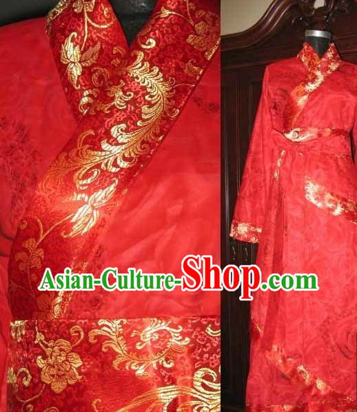 Ancient Chinese Red Wedding Dress for Women