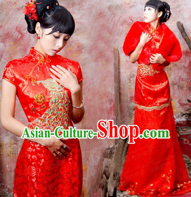 Chinese Classical Red Phoenix Wedding Clothing