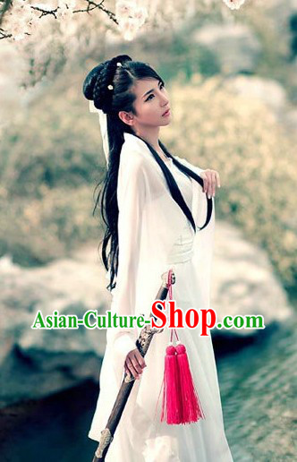Ancient Chinese White Knight Clothes for Women