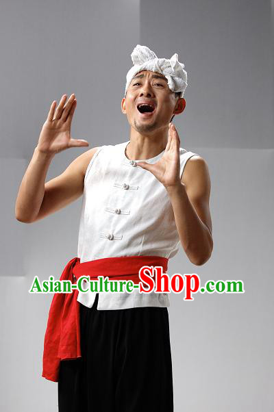 Chinese Farmer Costume Clothes for Men