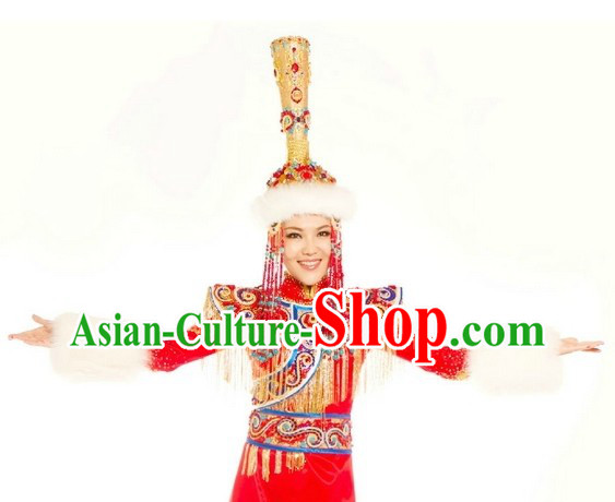 Ancient Mongolian Empress Clothing and Hat for Women