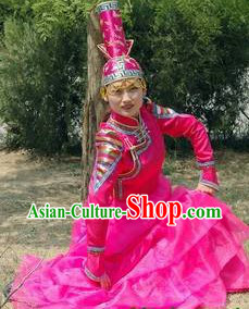 Traditional Chinese Mongolian Female Clothing and Hat