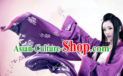 Ancient Chinese Purple Beauty Hanfu Clothing for Women