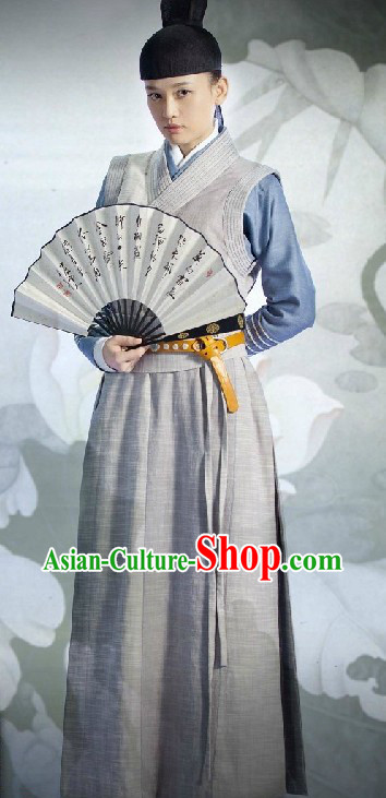 Ancient Chinese Invincible Eastern Costumes and Hat for Men