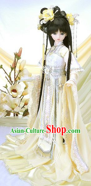Ancient Chinese Light Yellow Princess Costumes