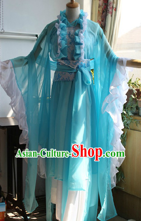 Ancient Chinese Light Blue Hanfu Clothing for Women