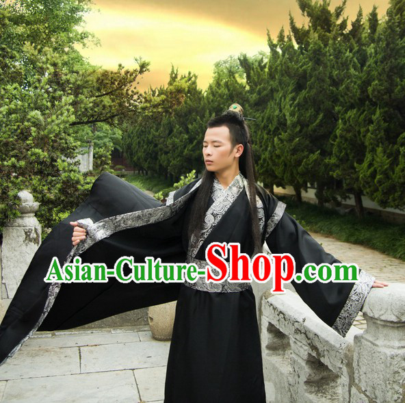 Ancient Chinese Black Hanfu Costumes for Men