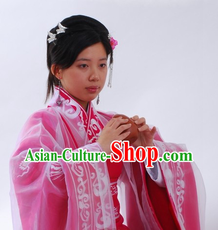 Ancient Chinese Han Dynasty Quju Embroidered Phoenix Empress Clothing for Women