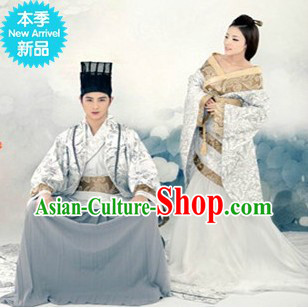 Traditional Chinese Hanfu Dresses Two Sets for Men and Women