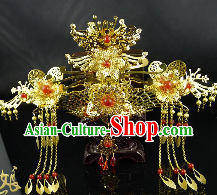Ancient Chinese Style Handmade Phoenix Crown Hair Accessories for Brides
