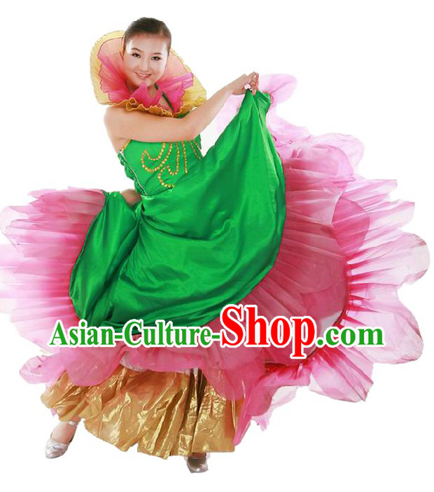 Chinese Classic Lotus Dance Costumes for Women