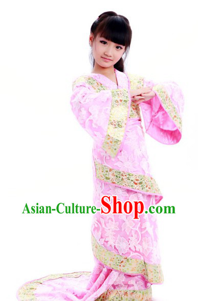 Ancient Chinese Pink Fairy Hanfu Dance Costume for Kids